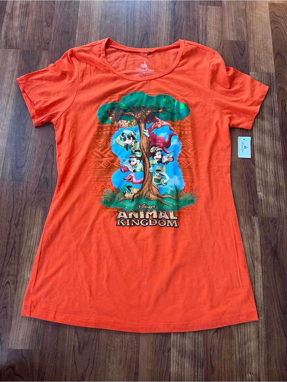 Disney Parks Animal Kingdom Mickey Friends Orange Tee XL NWT